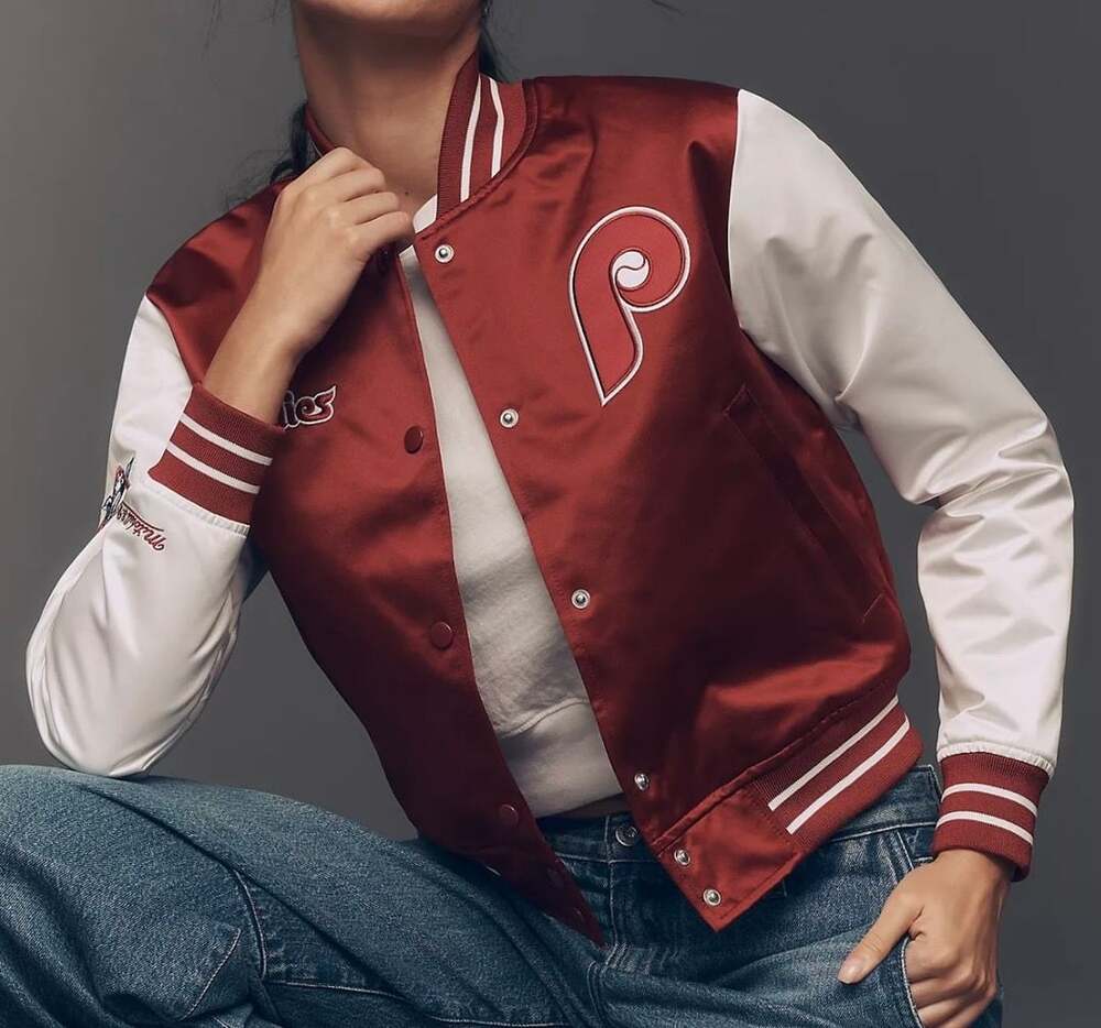 Mitchell & Ness Philadelphia Phillies Satin Varsity Jacket Size Large
